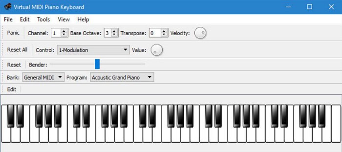 Virtual MIDI Piano Keyboard