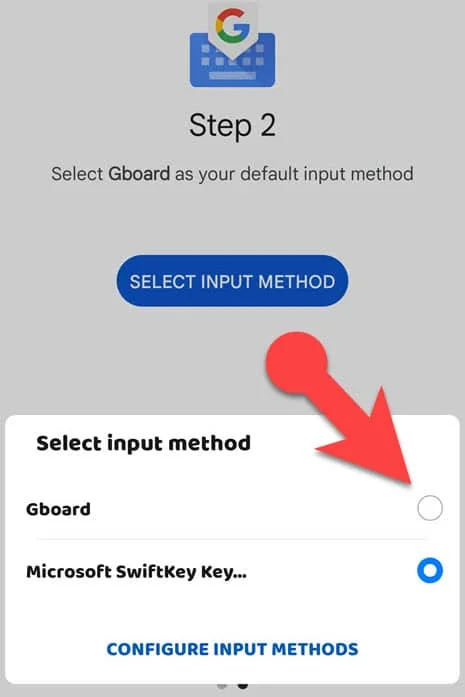 gboard as the default input