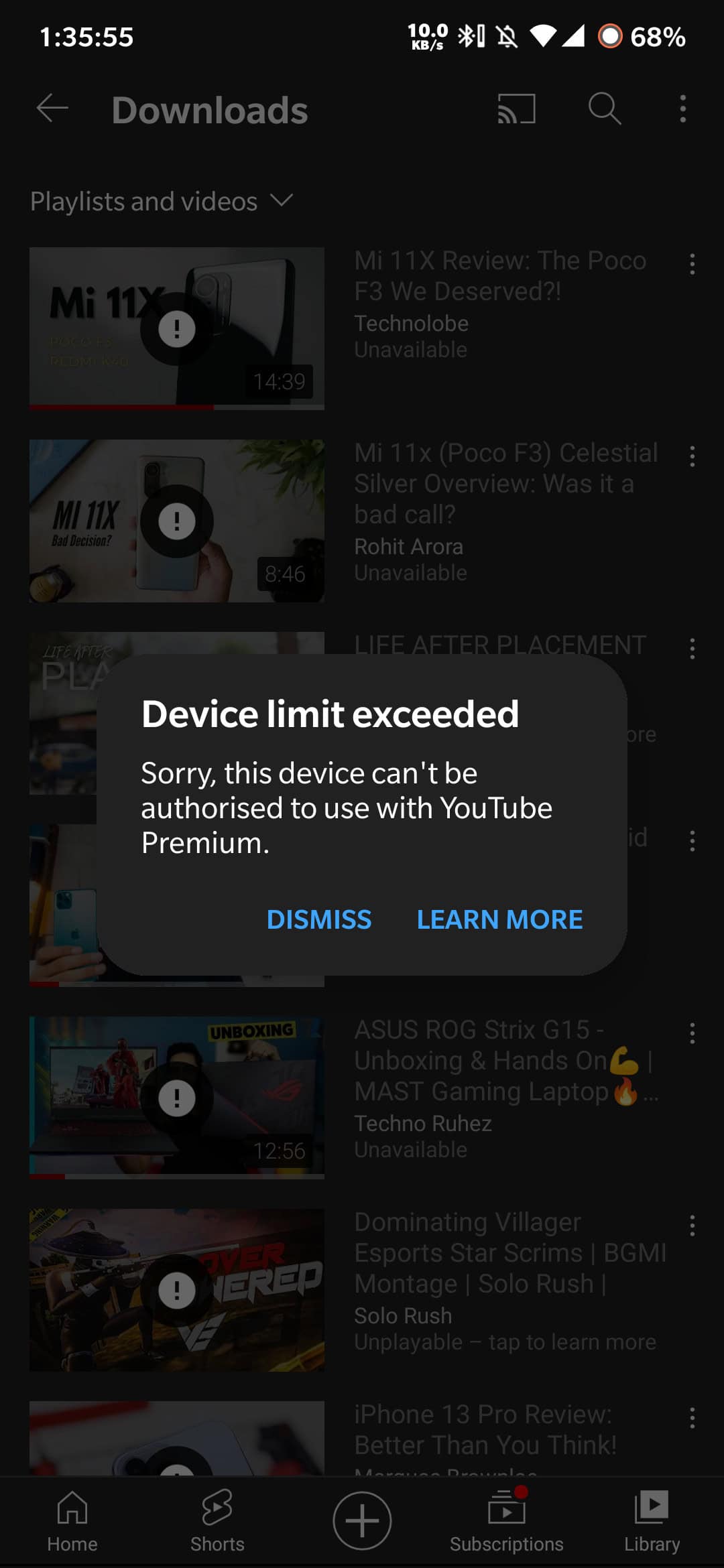 device limit exceed