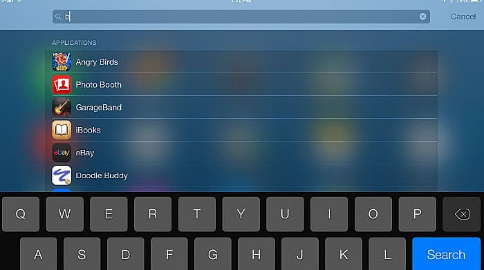 spotlight search screen