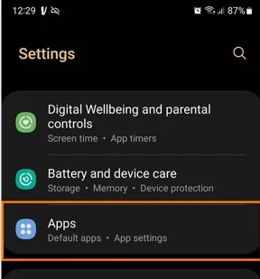 apps setting