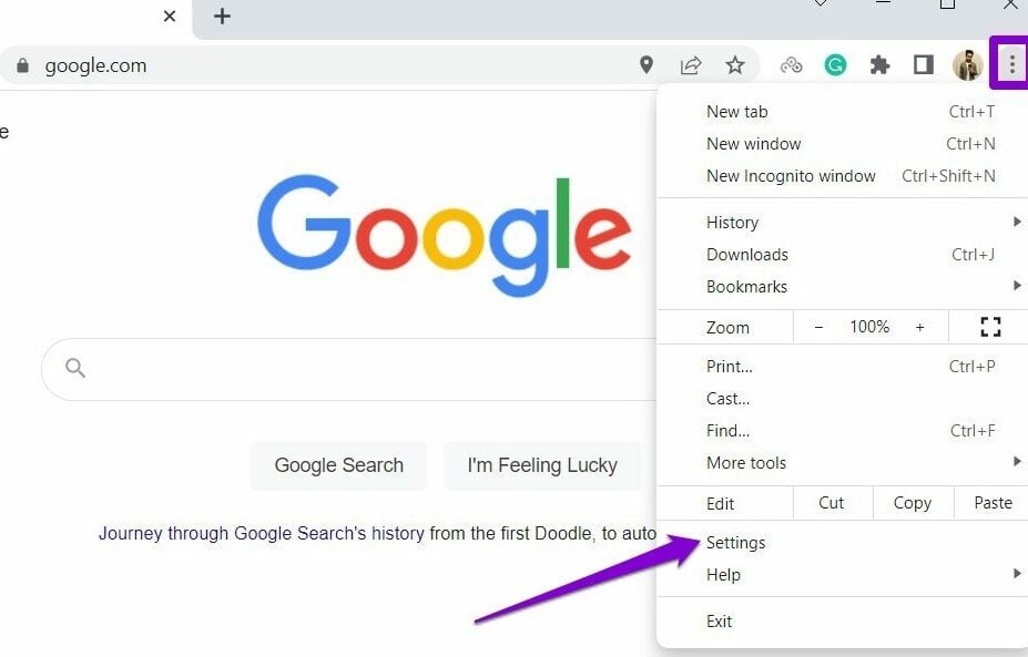 go to google and settings