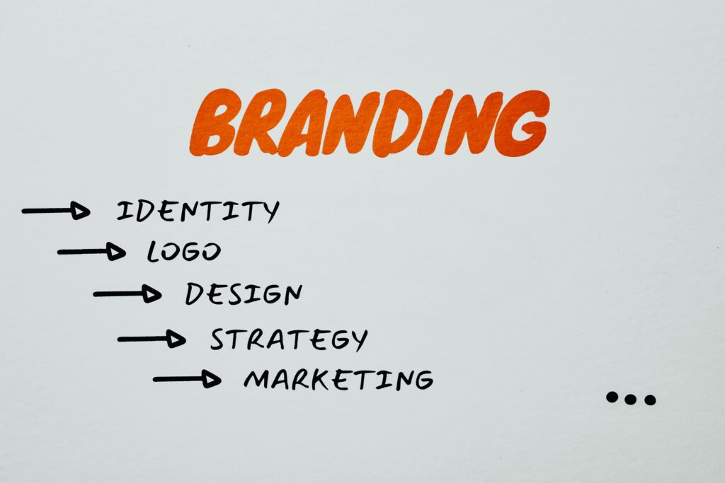 Branding involves identity, logo, design, strategy and marketing. 